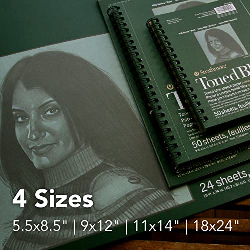 Strathmore 400 Series Sketch Pad, Toned Blue, 5.5x8.5 inch, 50 Sheets - Artist Sketchbook for Drawing, Illustration, Art Class Students - size: 5.5x8.5