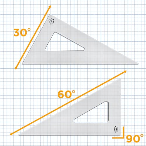 Alvin, SK450-10, 10" Smoke-Tint Triangle Ruler, Math Geometry Tool - 45/90 Degrees - size: 10", style: 45/90 Degree