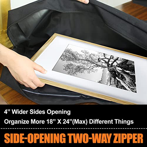 Cupohus 19" x 25" Lightweight Art Portfolio Bag (Edition 2.0) with Outer Pockets and Handle, Student Carry Transport Storage Bag for 18" x 24" Artworks - size: 19" x 25"