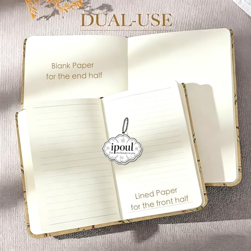 Pocket Notebook, Floral Linen Journal, Similar Embroidered, Notebooks 4x6, Lay Flat Sketchbook, A6 Notebook, Hardcover, Lined & Unlined Notebook, Apricot - color: A6-Floral Apricot