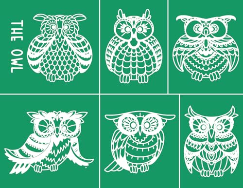 DGAGA The Owl Self-Adhesive Silk Screen Stencil Parrot Mesh Transfers Various Birds Pattern for Festival Stencils Screen Printing Stencils for Painting on Wood, Home Decor,Bag, T-Shirts 8.5x11 in - color: The owl stencil