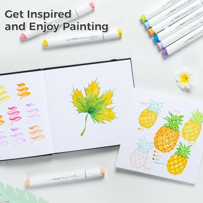 Ohuhu Marker Pads Art Sketchbook, 6.3"x6.3" Mini Square Size, 120 LB/200 GSM Heavy Smooth Drawing Papers, 30 Sheets/60 Pages, Hardcover Sketch Book, for Alcohol Marker Christmas Gift - size: 6.3" x 6.3"