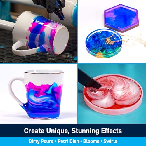 TotalBoat Alcohol Ink Set | 24 Vibrant Resin Dye Bottles | Concentrated, Fast-Drying Alcohol-Based Pigments for Epoxy Resin, Art, Jewelry, Tumblers, and DIY Crafts