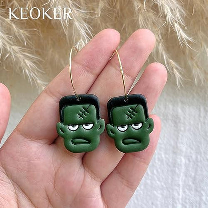 KEOKER Polymer Clay Cutters Halloween, Clay cutters for Halloween Earrings Making, 10 Shapes Halloween Clay Earrings Cutters, Ghost Halloween Clay Earring Cutters (Earrings Clay Cutters 2) - color: Earrings Clay Cutters 2