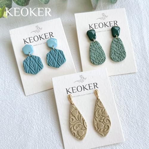 KEOKER Polymer Clay Texture Roller, 3PCS Roller for Making Earrings, Like Texture Sheets, Great with Clay Cutters (3pc Leaf All) - color: 3pc ALL