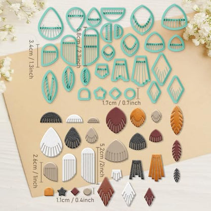 ORIGACH 28 Pcs Tassel Polymer Clay Cutters Set Boho Earring Clay Cutter DIY Craft Supplies for Earring and Jewelry Making - style: Tassel Earring
