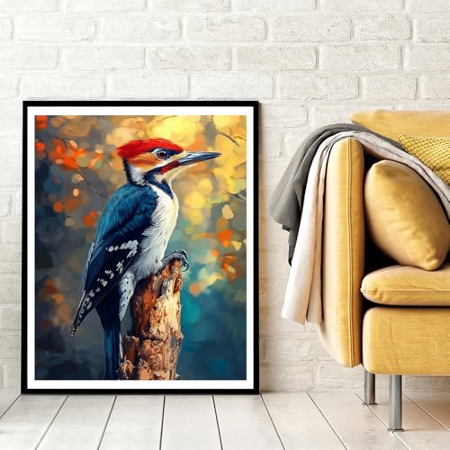Natuyalo Bird Paint by Numbers Kit for Adults Beginner Animal DIY Painting Kits for Adults - Linen Canvas, Acrylic Pigment, 3 Paint Brushes, Waterproof Durable, Frameless, 16x20 Inch - color: PIC-09
