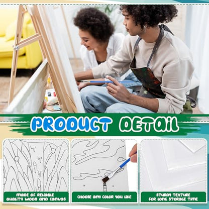 Sherr 108 Pcs 12 Set Landscape Sip and Paint Kit for Adults 8''x10'' Pre Drawn Canvas to Paint DIY Acrylic Painting Kit Pre Printed Canvas for Date Night Easter Mothers Day Party Team Building - style: Landscape
