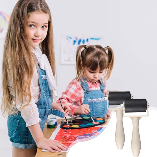15 Pcs Rubber Brayer Roller 1.96 Inch Brayer Rollers for Crafting Paint Brush Ink Applicator Art Craft Oil Painting Tool for Printmaking, Wallpapers Stamping Gluing