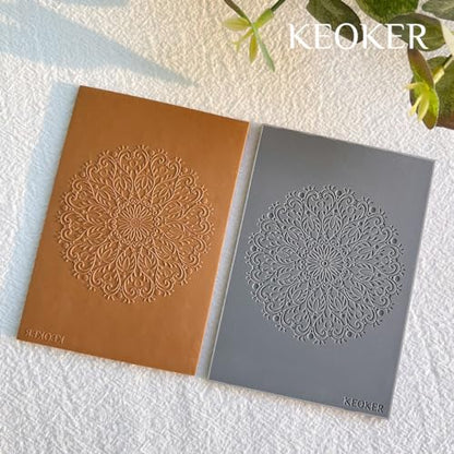 KEOKER Polymer Clay Texture Sheets Set, Clay Earring Molds for Earrings, Works with Boho Polymer Clay Cutter,The Same Effect as Polymer Clay Texture Roller, Boho Texture Sheets for Polymer Clay (1) - color: Boho1