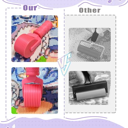 Jzzuau Diamond Art Roller, New Upgraded Press Roller for Diamond Painting, Non-Stick Easy-Grip Handle Tool for Rhinestone Embroidery and DIY Crafts - color: Pink