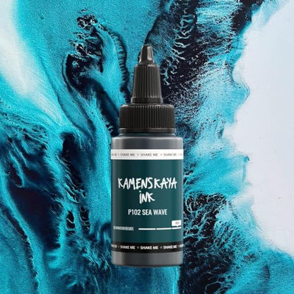 KAMENSKAYA Delaminating Alcohol Inks - Self-Splitting Alcohol Ink P-102 'Sea Wave' - 1 fl oz (30 ml) - color: P-102 'Sea Wave'