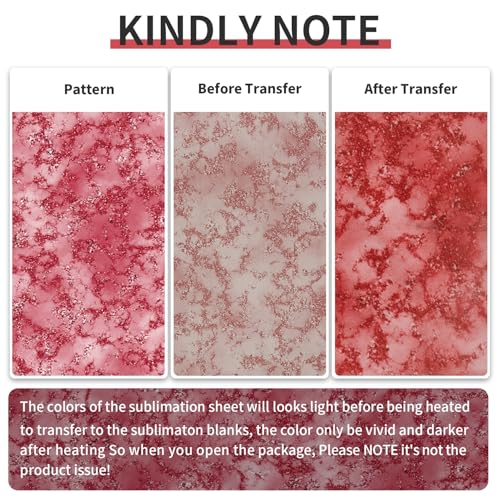 Glitter Marble Sublimation Transfer Ink Sheets for Sublimation Blanks Mug Tumbler T-Shirt Tote Bag,12 Sheets 12x12inch - color: Glitter Marble