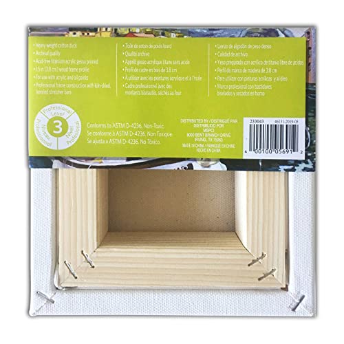 Artist's Loft 6" x 6" Level 3 Gallery Wrapped Heavy Duty Canvas - Archival, Acid Free Cotton Canvas for Paint, Acrylic, & Oils - Bulk 12 Pack - size: 6\ x 6\