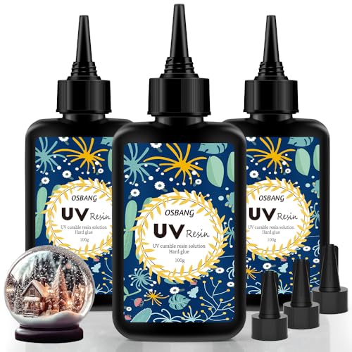 Crystal Clear Hard UV Resin Upgraded Formula Ultraviolet Fast Curing for Jewelry Making Craft Decoration, Hard Transparent Glue Solar Cure Sunlight Activated Resin Casting & Coating（300g） - size: 300g