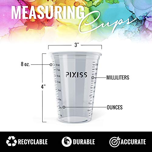 Disposable Epoxy Resin Mixing Cups (100-Pack) Clear Plastic 10-Ounce for Measuring Paint Epoxy Resin Art Supplies - Graduated Measurements in ML and OZ - size: 100x 10-ounce