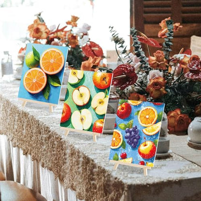 6 Pack Pre Drawn Canvas for Painting Pre Printed Canvas Kit 8 x 10 Inch Stretched Cotton Paint and Sip Set for Adults Couple Party Graduation Summer Date Night(Colorful Fruit) - style: Colorful Fruit