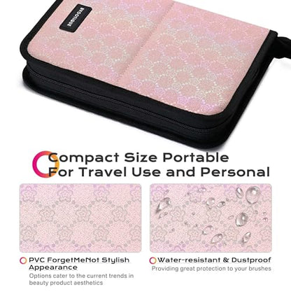BYOOTIQUE Makeup Brush Holder Bag Foldable Cosmetic Case ForgetMeNot Pink Artist - color: ForgetMeNot Pink