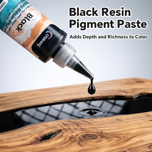 Black Epoxy Resin Pigment Paste 3.4 fl.oz/100ml High Concentrated Resin Dye for Resin Art River Table Jewelry Making Coasters - color: Black