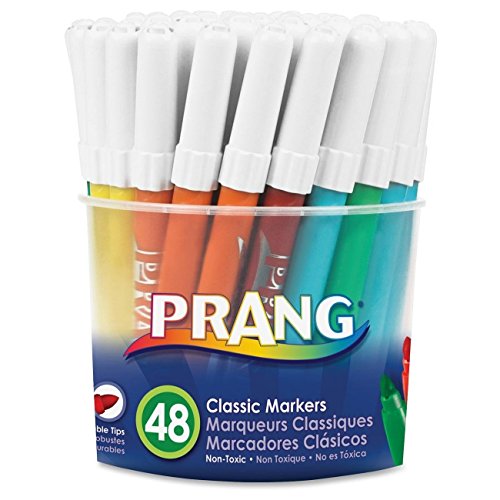 Prang Classic Art Markers, Bullet Tip, 12 Assorted Colors, 48 Count (80848) (Pack of 6) - size: 48 Count (Pack of 6)