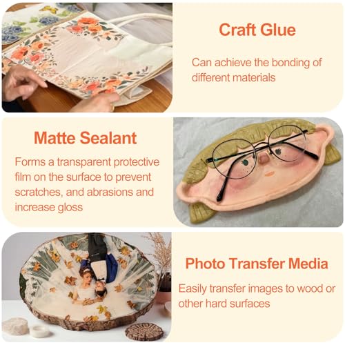 1DFAUL Crafts Sealer Matte Finish, 200ml All Purpose Craft Glue | All in One Craft Glue, Varnish & Finish, for Wood, Paper, Acrylic Paints, Ceramics, Fabrics, Clay - style: A2 Matte