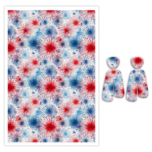 10 Pcs Transfer Paper for Polymer Clay, Abstract Fireworks Pattern Polymer Clay Transfer Sheets, Water Soluble Transfer Paper Polymer Clay for DIY Art Jewelry Earrings Making Sticker 5.82"X3.93" - color: Abstract Fireworks or Explosions
