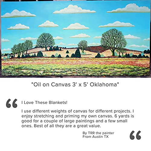 Creative Mark Unprimed Cotton Duck Deluxe Canvas - #12 12oz Folded Canvas - 54" x 6 Yards - Bulk Un-Stretched Duck Canvas Fabric for Artists - color: 12oz, size: 54" x 6 Yards