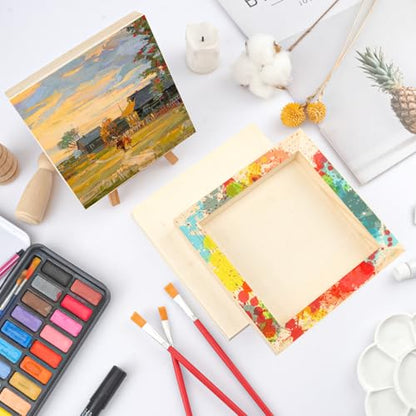 20 Pack 6 x 6 Inch Wood Panels, 6 inch Square Wooden Canvas Boards for Crafts, Painting, and DIY Art Projects - size: 20 Pack 6 x 6 Inch