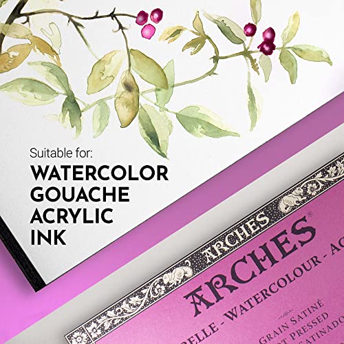 Arches Watercolor Paper Block, Hot Press, 11" x 14", 140 pound - size: 11"x14", style: Hot Press