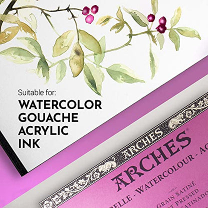 Arches Watercolor Paper Block, Hot Press, 11" x 14", 140 pound - size: 11"x14", style: Hot Press