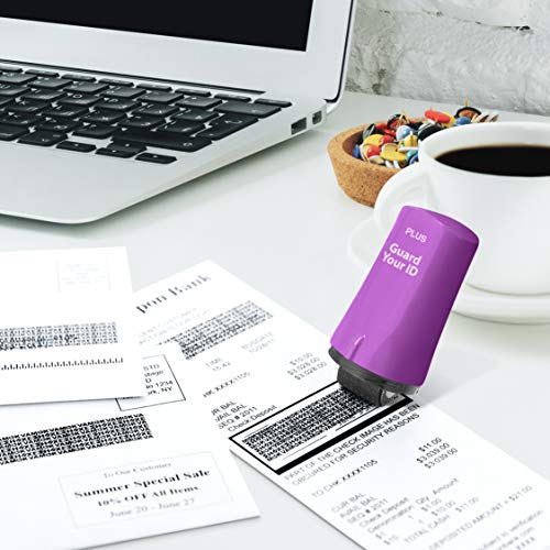 Identity Theft Protection Roller 3-Pack Advanced 2.0 Security Stamp by Guard Your ID (Regular 3-Piece, Purple) - color: Purple, size: Regular 3-Pack