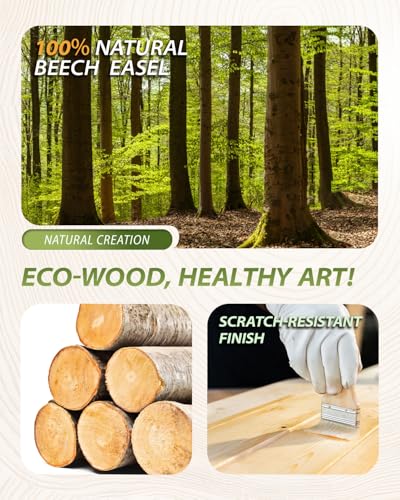 Tabletop Easel for Painting, Mini Painting Easel, Small Wooden Table Top Easels Stand for Painting, Folding Wooden Easel Stand, Beech Wood Tabletop Easel Stand for Kids Students Adults - color: Light Wood
