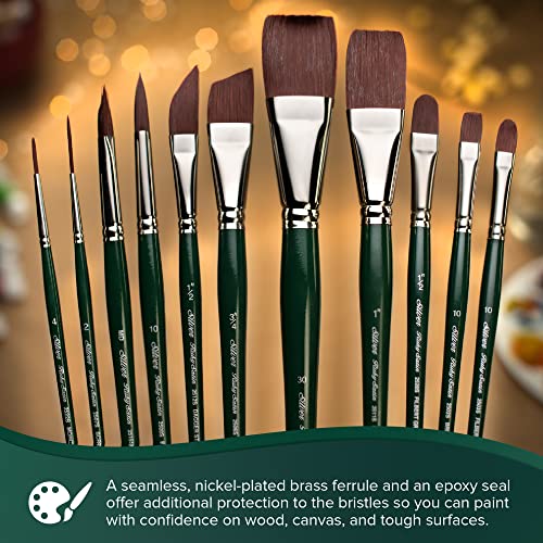 Silver Brush Limited 2502S Ruby Satin Bright Brush for Fluid and Flow Acrylics, Size 6, Short Handle - size: Size 6