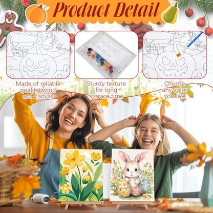 Zhanmai 72 Pcs 12 Sets Sip and Paint Kit Pre Drawn Canvas for Painting 8" x 10" Paint Party Canvas Painting Pre Printed Canvases for Party Favor DIY Virtual Adult's Date Night(Classic Style) - style: Classic Style