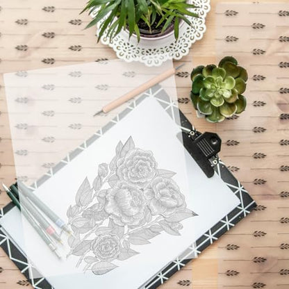 Hemobllo Graphite Transfer Paper Set with 12 Sheets and Double-Ended Tracing Stylus Dotting Tools for Tracing on Paper and Metal, for Practicing Fonts and Protective Copying