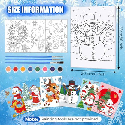 Sherr 15 Set Pre Drawn Painting Canvas for Adults 8 x 10 Inch Pre Painted Canvas Sip and Paint Party Favors Kit for Adults Paint Party(Christmas Style) - style: Christmas Style