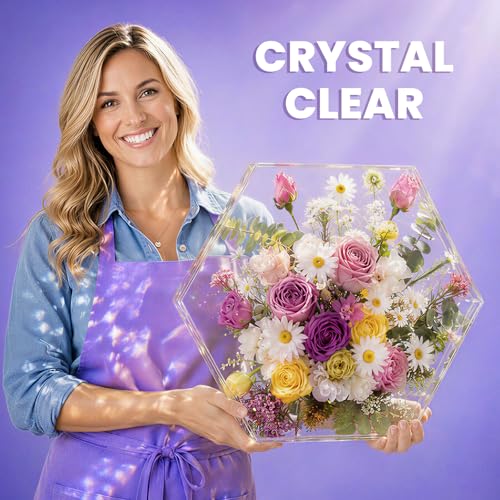 LET'S RESIN 34oz Crystal Clear Epoxy Resin, Casting Resin for Crafts | 2 Part Resin and Hardener for Beginners, Bubble Free & Low Odor, Anti-Yellowing, Casting Molds, Jewelry, Art, Easy to Mix - size: 34oz