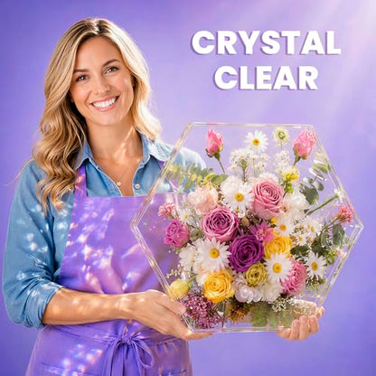 LET'S RESIN 34oz Crystal Clear Epoxy Resin, Casting Resin for Crafts | 2 Part Resin and Hardener for Beginners, Bubble Free & Low Odor, Anti-Yellowing, Casting Molds, Jewelry, Art, Easy to Mix - size: 34oz