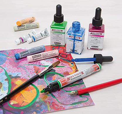 Schmincke - AERO COLOR Professional plastic case, 37 x 28 ml fine liquid acrylic colors + AERO CLEAN RAPID, 81 136 097, airbrush, acrylic painting, mixed media, acrylic ink. - size: 35.03 Fl Oz (Pack of 1)