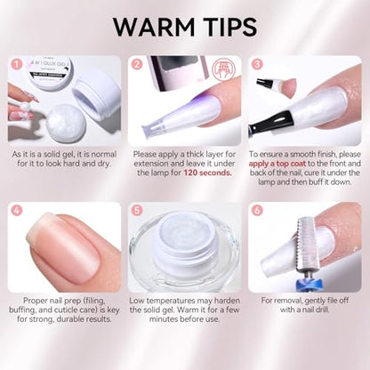 Makartt Pearl White 3D Gel Nail Art: Solid Builder 3D Sculpting Nail Gel Non-sticky for Molding Extension Shaping Sculpting Nail Strengthen Hard Gels UV/LED Lamp Required 15ml - color: Pearl White