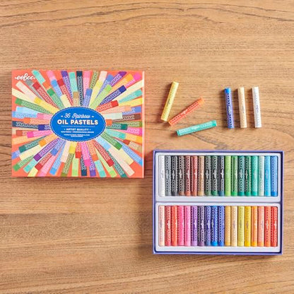 eeBoo Oil Pastels Rainbow - 36 Artist-Quality Blendable Color Sticks, Bold Pigments for Drawing & Blending, Sliding Gift Box, Kids Ages 5 and up - style: Rainbow