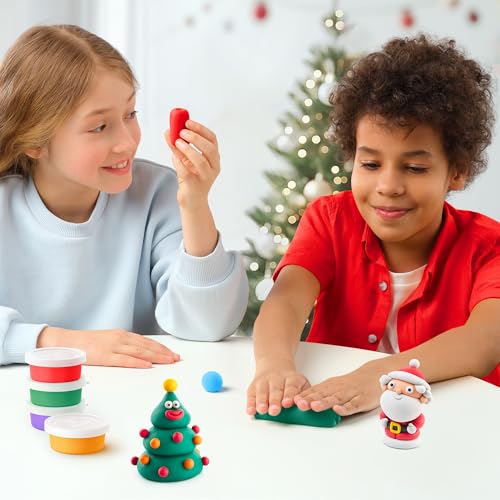 HEY CLAY Set - Colourful Modeling Air Dry Clay Kit for Kids 15 cans and Sculpting Tools with Fun Interactive Instructions App - Children 3+ (Winter Holidays) - style: Winter Holidays