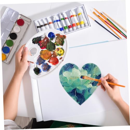Gadpiparty 5pcs Heart Shaped Canvas Cotton Painting Board Blank Canvas Frame Cotton Panel Boards Art Paintings Board Oil Paint Canvas Sketchpad for Craft (White)