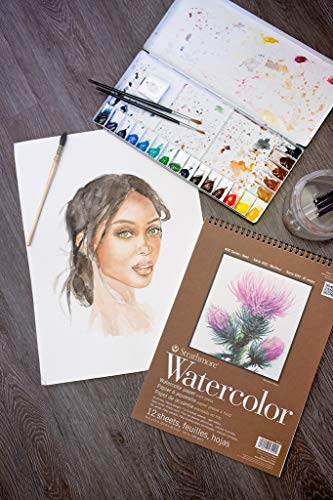 Strathmore 400 Series Wire Bound Watercolor Pad, 140 lb. Cold Press, 9 X 12 inches, White, 12 Sheets (440-1) - size: 9 x 12 inches, style: Wire Binding