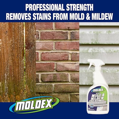 Moldex® Mold & Mildew Surface Stain Cleaner with Bleach, 32 oz – Fast Acting Spray for Tile, Grout, Siding and Outdoor Surfaces