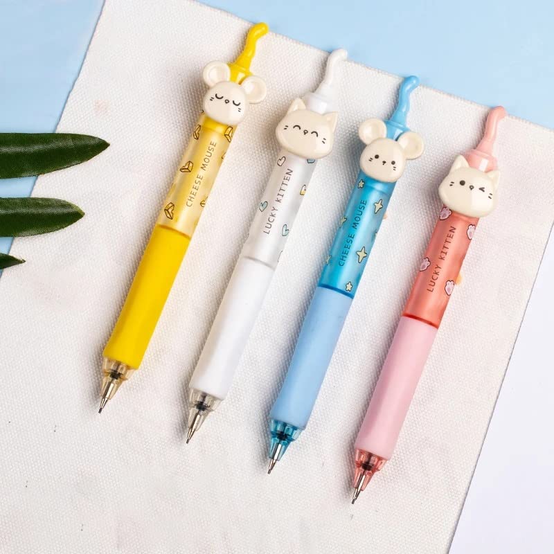 4pcs 0.5mm Mechanical Pencils Automatic Press Pens Stationery School Office Supplies