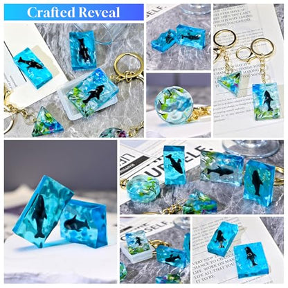 226Pcs Resin Keychain Molds Set - Triangle, Round, Square, Rectangle Ripple Pendant Molds with Keychain Accessories, Perfect Epoxy Resin Silicone Molds for DIY Jewelry Making - color: 226Pcs Ripple Pendant Molds