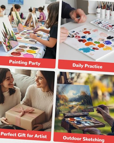 Canvas Boards 36 Pack, 9x12 Inch White Blank Painting Canvas Panels, 100% Cotton Art Supplies for Acrylics Oil Watercolor Tempera Paints - size: 9"x12" - 36pcs