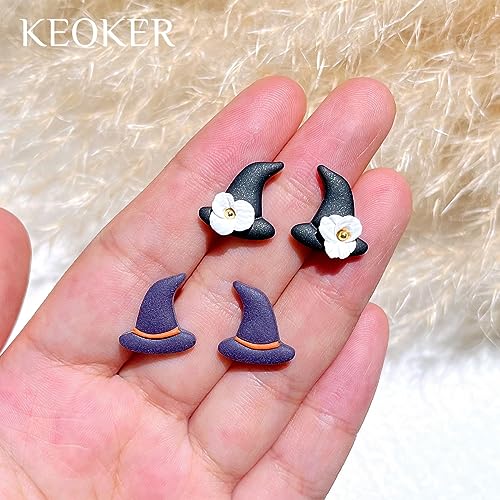 KEOKER Halloween Polymer Clay Cutters - 10 Shapes for Jewelry, Earrings, Pumpkin - Studs Included - color: Studs Clay Cutters