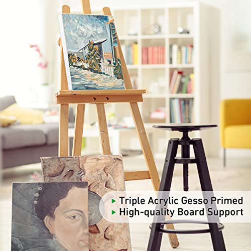 GOTIDEAL Stretched Canvas, 8x10 Inch Set of 10, Primed White - 100% Cotton Artist Canvas Boards for Painting, Acrylic Pouring, Oil Paint Dry & Wet Art Media - color: White, size: 8"x10"